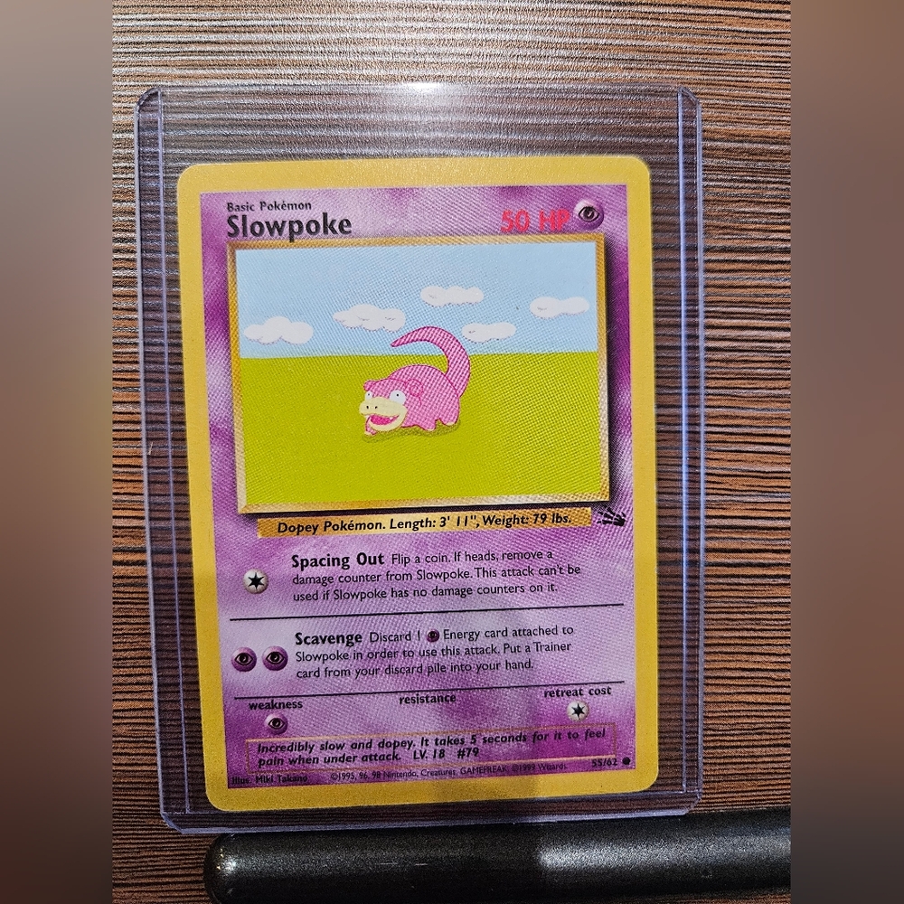 Pokemon Slowpoke 55/62 Fossil Trading Card